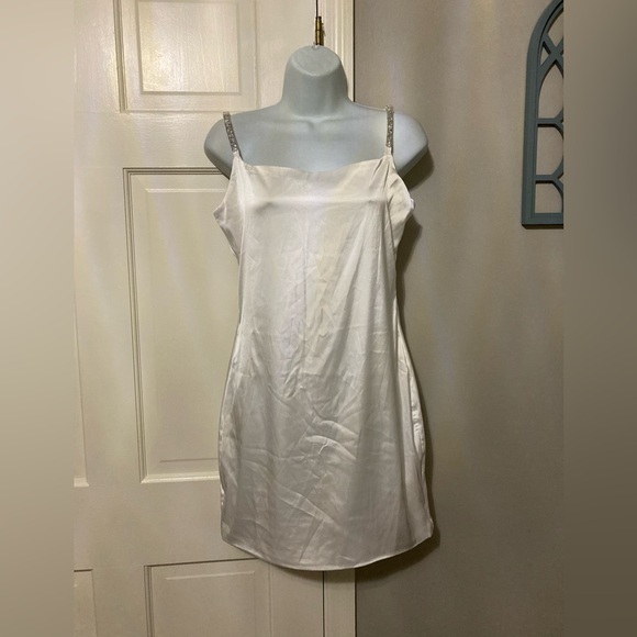Dresses & Skirts - Elegant White Slip Dress with Sparkle Straps
